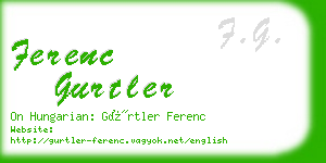 ferenc gurtler business card